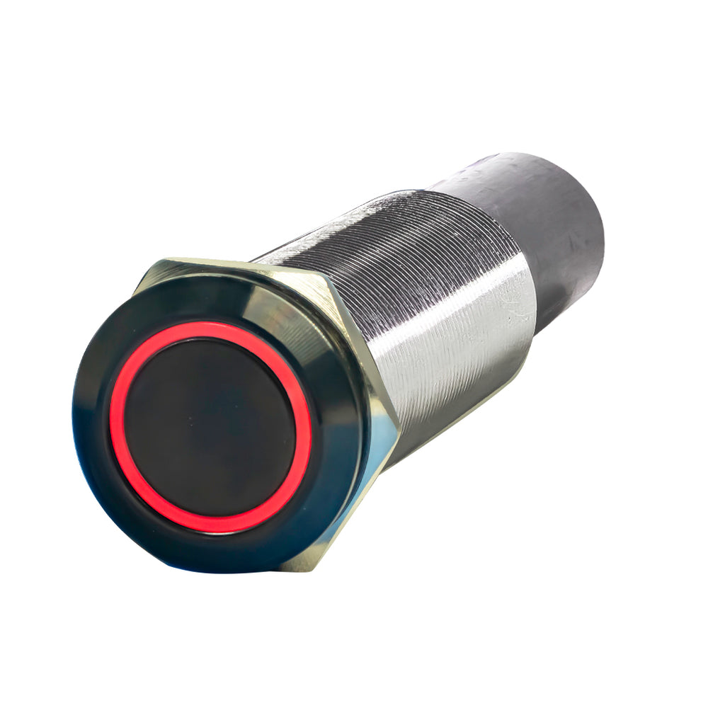 PlashLights REVERT Harsh Environment 19MM 3 Color Dual Output Push Button Switch - Black | HPBS-DO-19-BLK-M