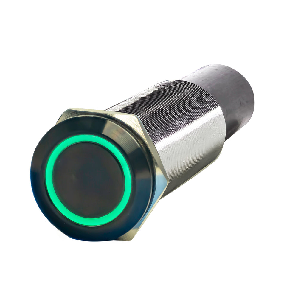 PlashLights REVERT Harsh Environment 19MM 3 Color Dual Output Push Button Switch - Black | HPBS-DO-19-BLK-M