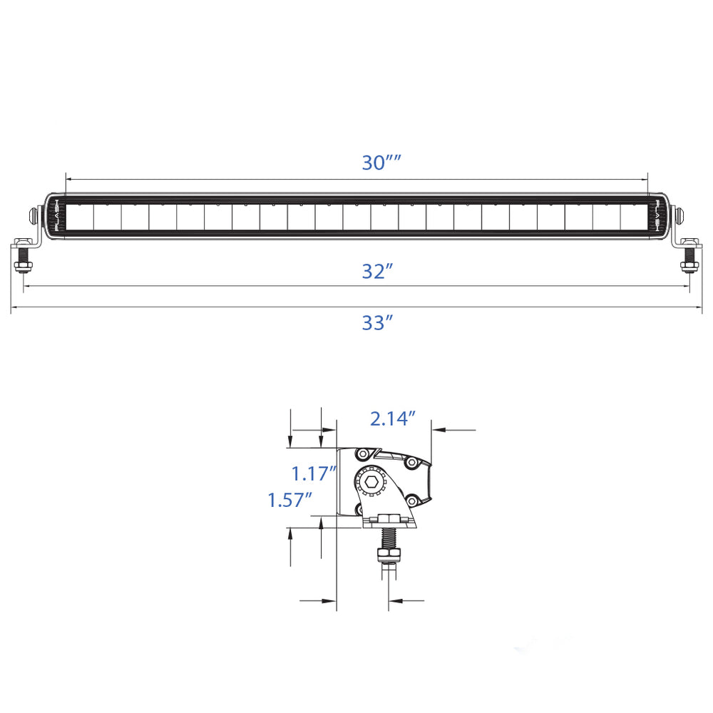 PlashLights 30" SRX 2-Series Single Row LED Light Bar - White Housing | SRX2-30-WHT