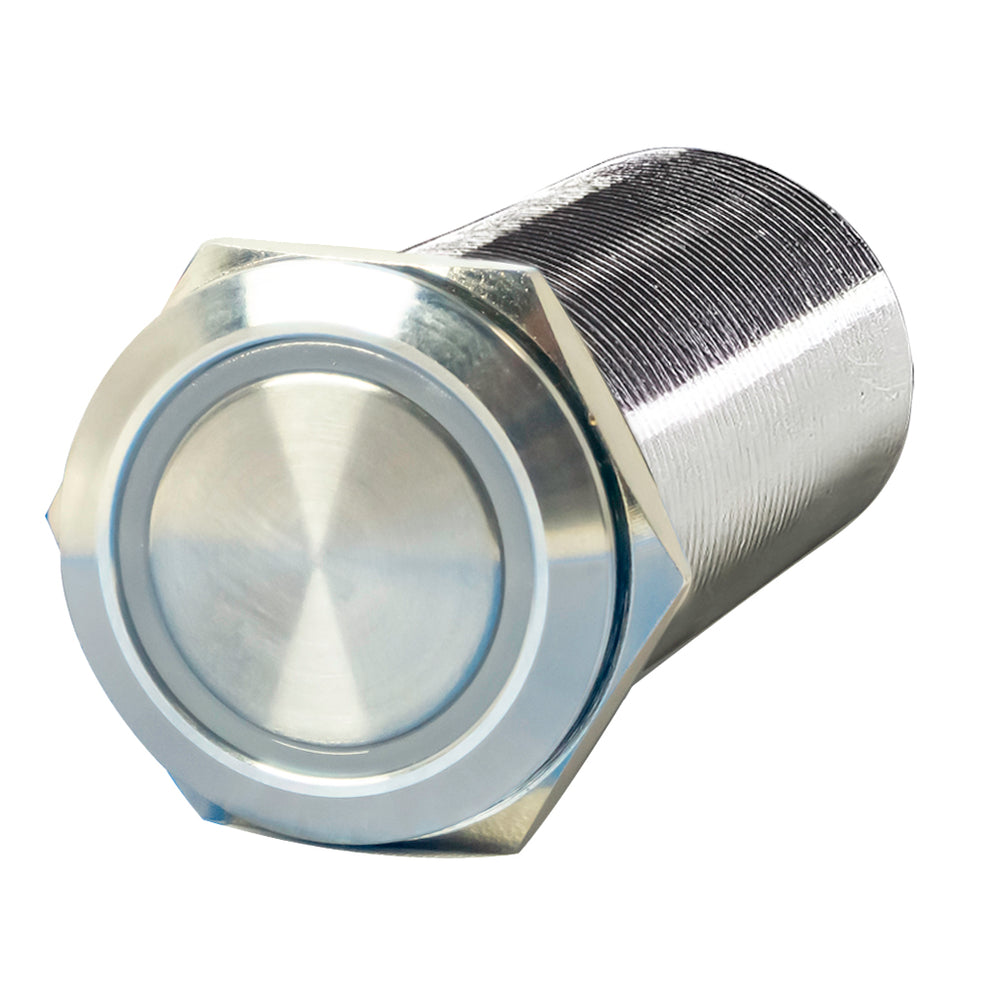 PlashLights REVERT Harsh Environment 19MM Dual Color Push Button On/Off Switch - Stainless Steel | HPBS-19-SS-L