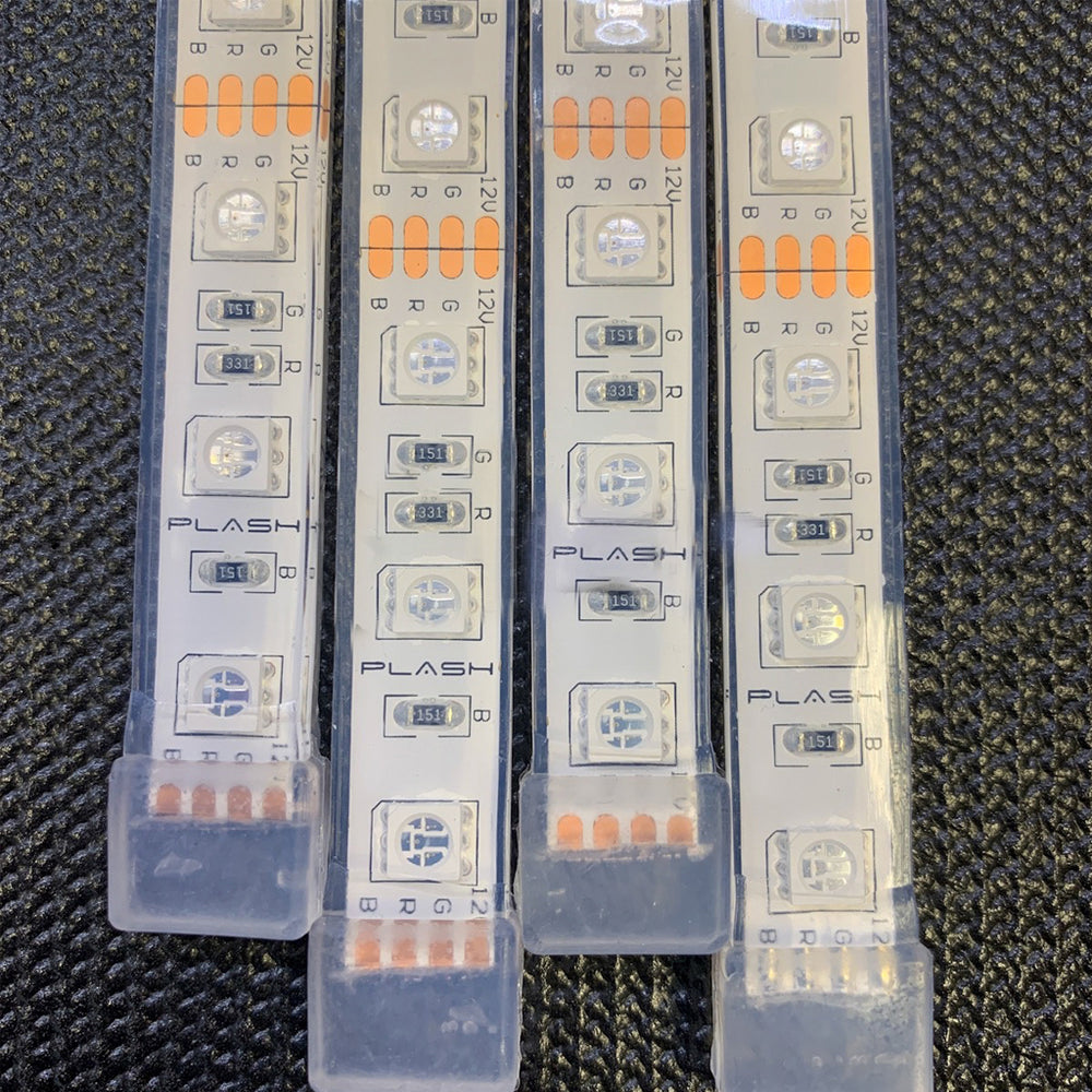 PlashLights 12v RGB Color Changing Waterproof Flexible Light Strip - Ip68 - 24' | FLS-RGB-68-24FT