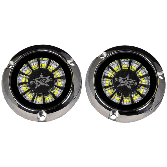 PlashLights Epik Underwater Transom Light - Blue + White - Pair | PL-UWL-EPIK-B/W-K