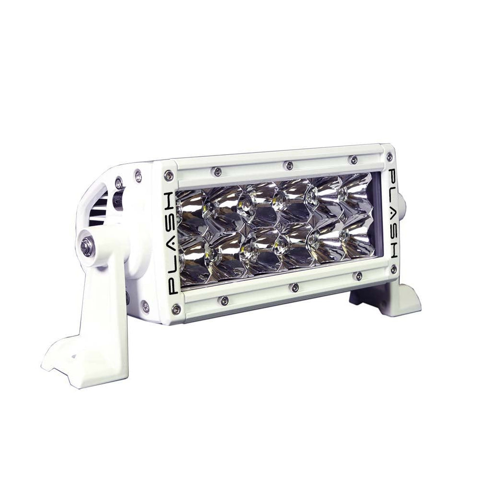 PlashLights 6" XX-Series LED Light Bar Marine White Housing (5W), Double Row Combo Beam. | XX-6-5W-WHT