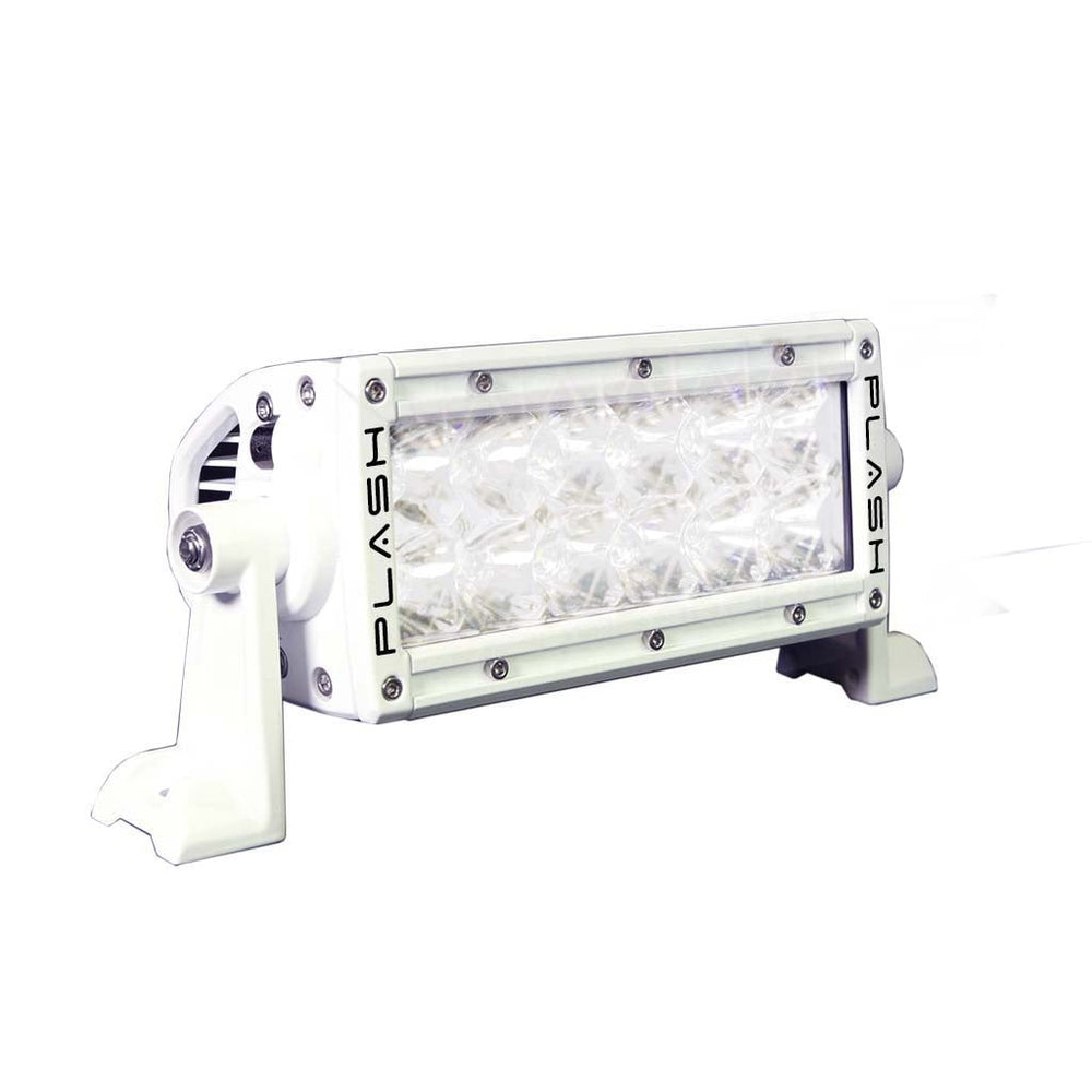 PlashLights 6" XX-Series LED Light Bar Marine White Housing (5W), Double Row Combo Beam. | XX-6-5W-WHT