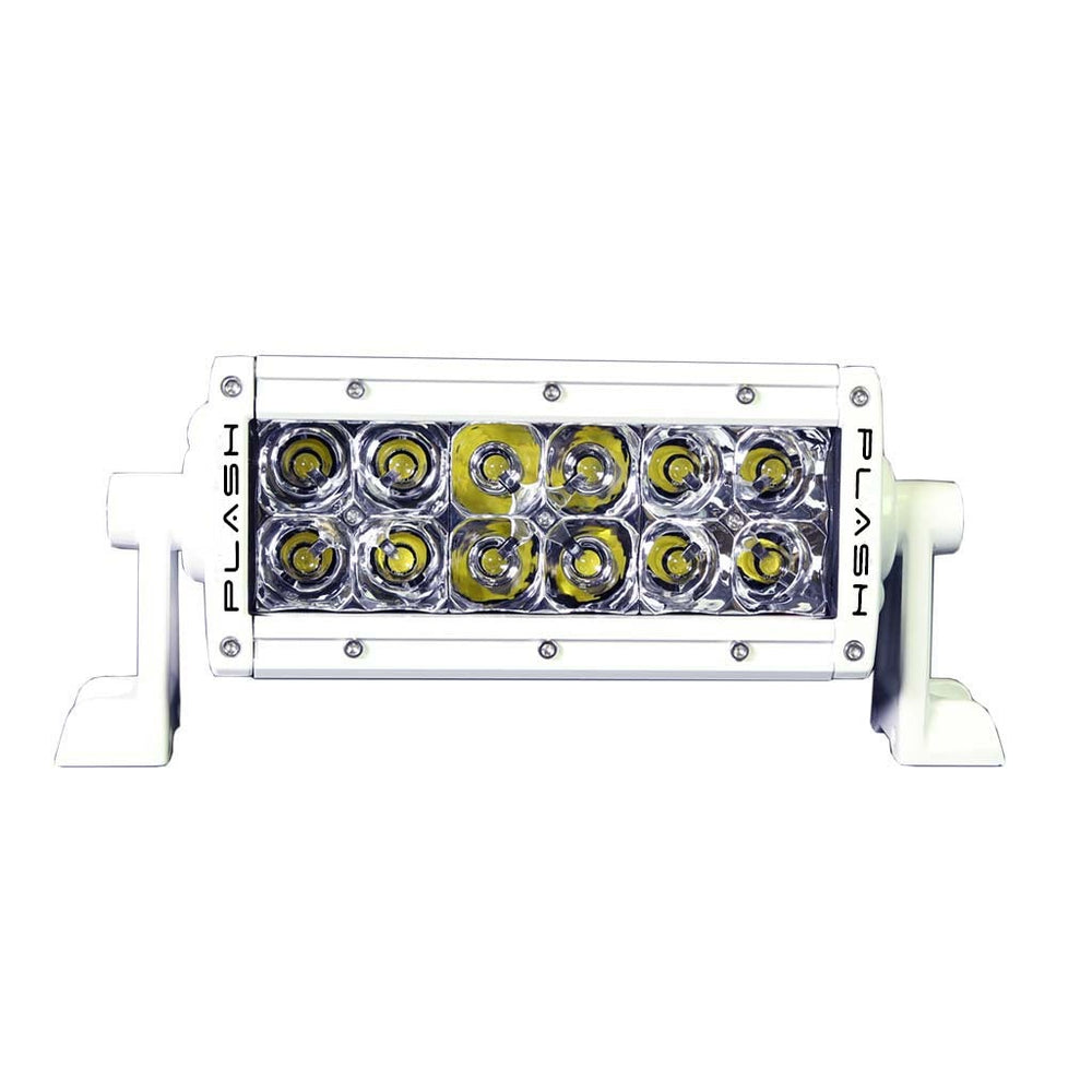 PlashLights 6" XX-Series LED Light Bar Marine White Housing (5W), Double Row Combo Beam. | XX-6-5W-WHT