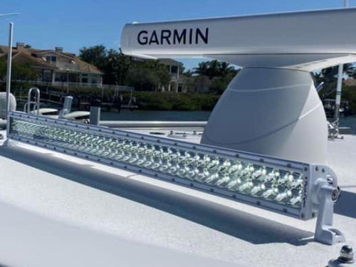 PlashLights 6" XX-Series LED Light Bar Marine White Housing (5W), Double Row Combo Beam. | XX-6-5W-WHT