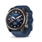 Garmin Quatix 8 51Mm AMOLED Smartwatch Titanium Bezel Captain Blue Silicone Band (010-02905-90)