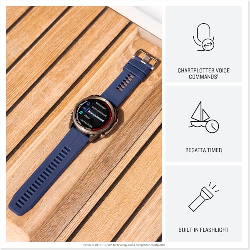 Garmin Quatix 8 51Mm AMOLED Smartwatch Titanium Bezel Captain Blue Silicone Band (010-02905-90)