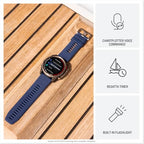 Garmin Quatix 8 51Mm AMOLED Smartwatch Titanium Bezel Captain Blue Silicone Band (010-02905-90)