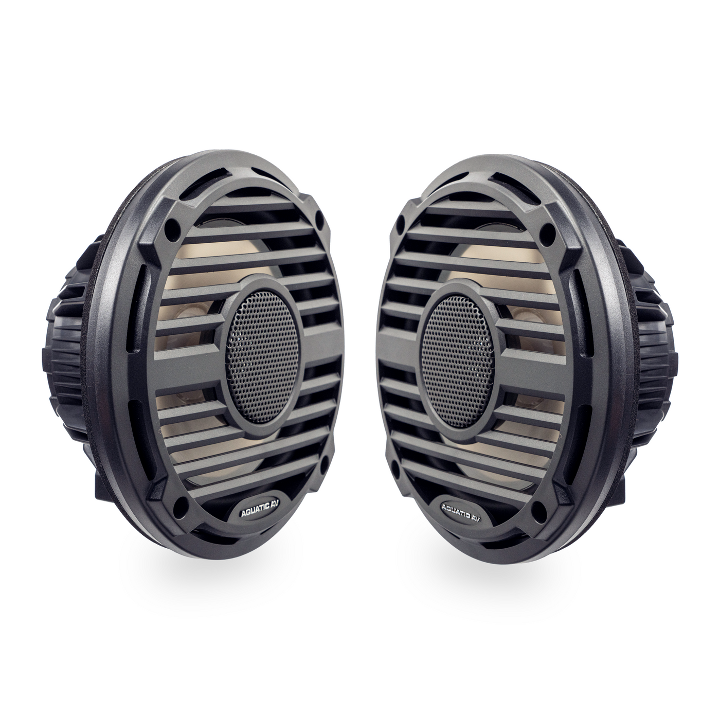 Aquatic AV PC412 PRO Classic 6.5" Waterproof RGB LED Marine Speakers, 120W Total Power, 4 Ohm, Black, Pair