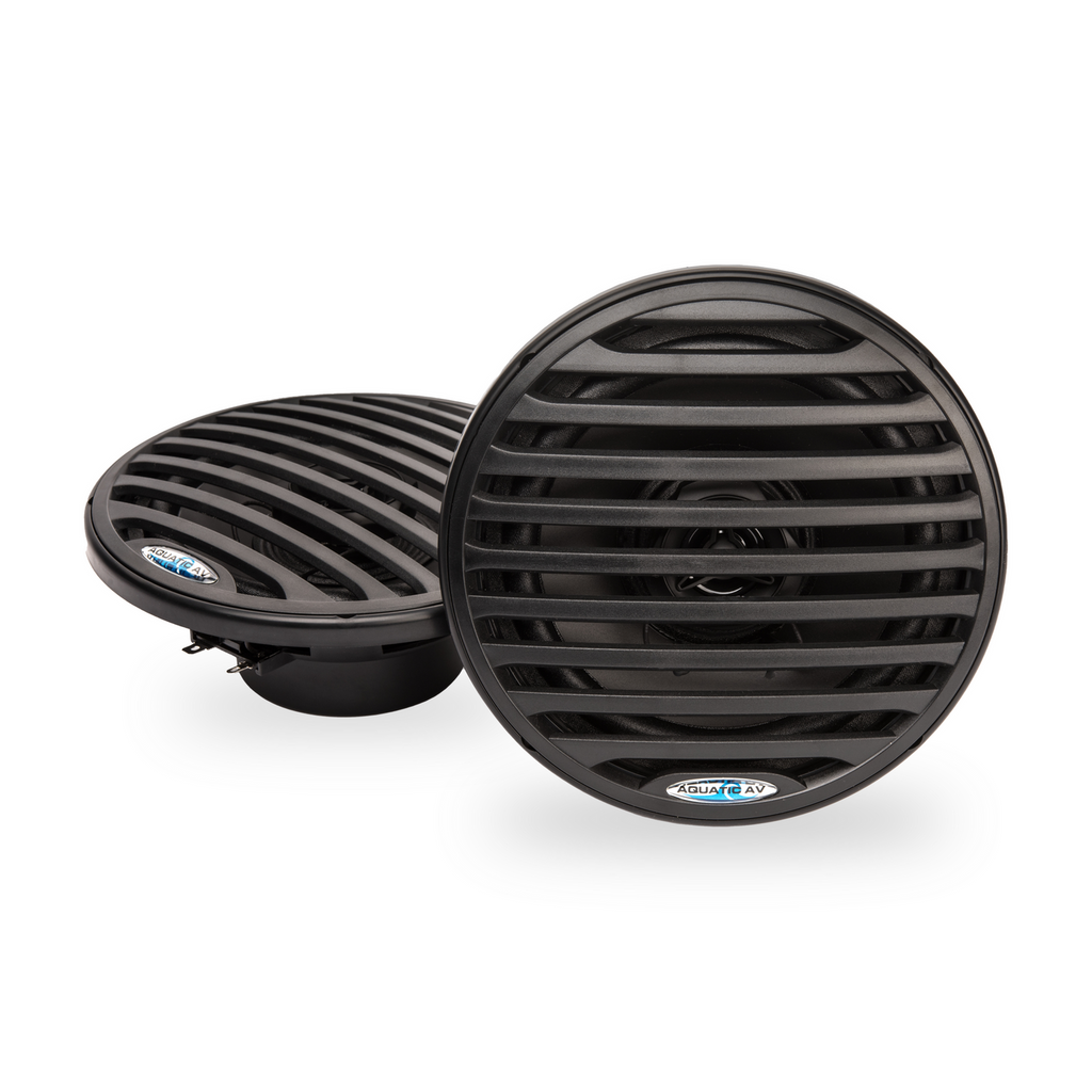 Aquatic AV EG100 Marine Stereo Kit: GP1 Bluetooth Gauge Stereo and 2 pairs of Black 6.5" Marine Speakers