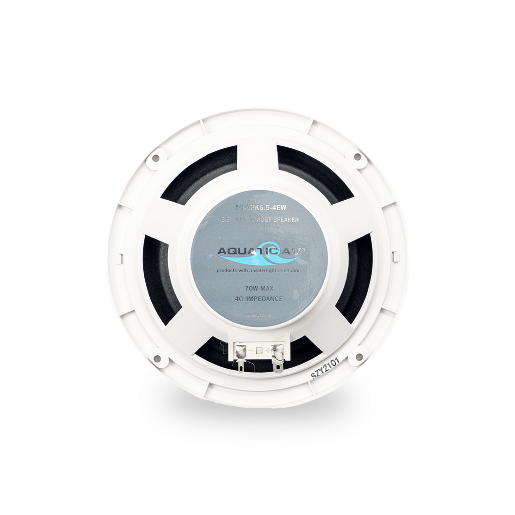 Aquatic AV EG200 Marine Stereo Kit: GP1 Bluetooth Gauge Stereo and 2 pairs of White 6.5" Marine Speakers