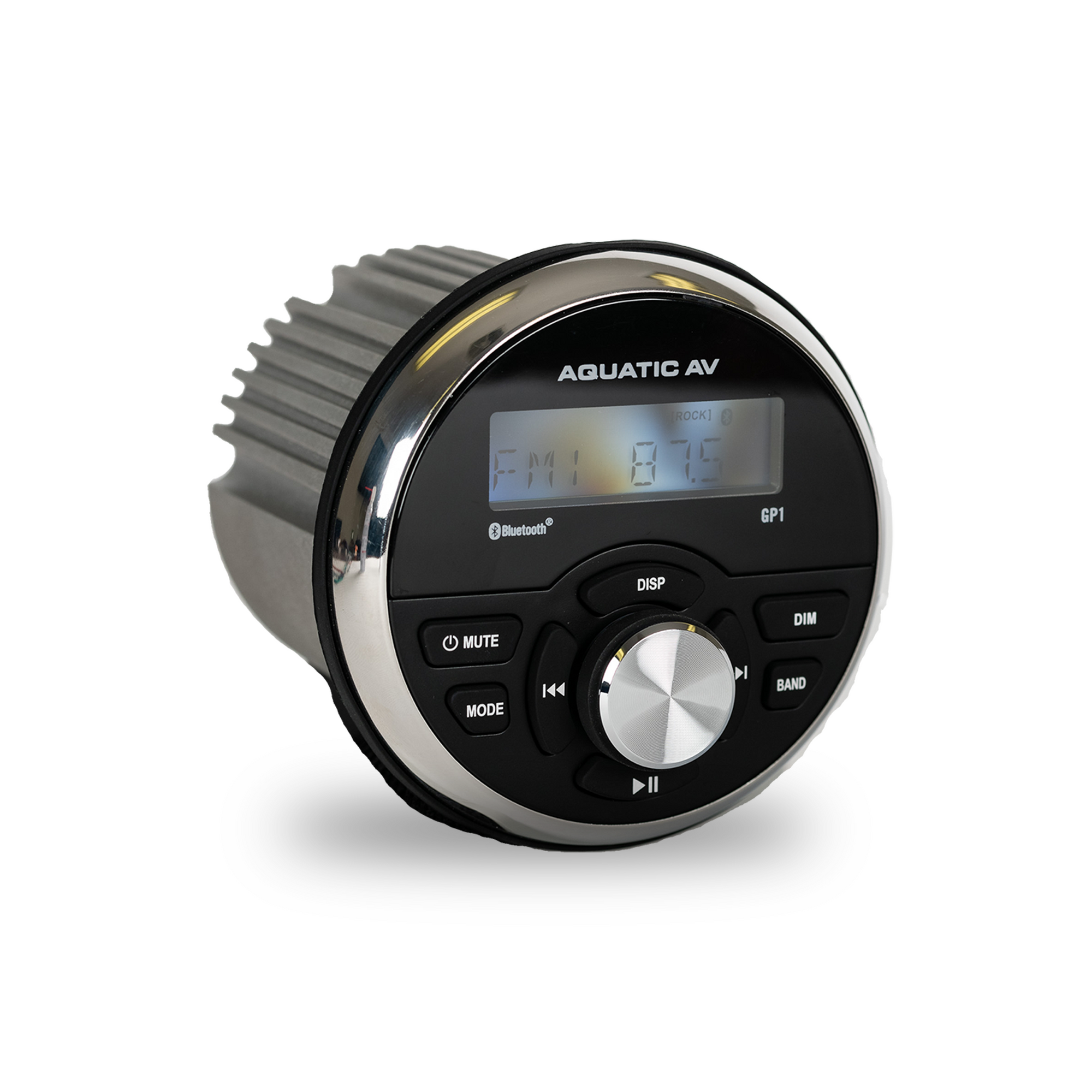 Aquatic AV EG100 Marine Stereo Kit: GP1 Bluetooth Gauge Stereo and 2 pairs of Black 6.5" Marine Speakers