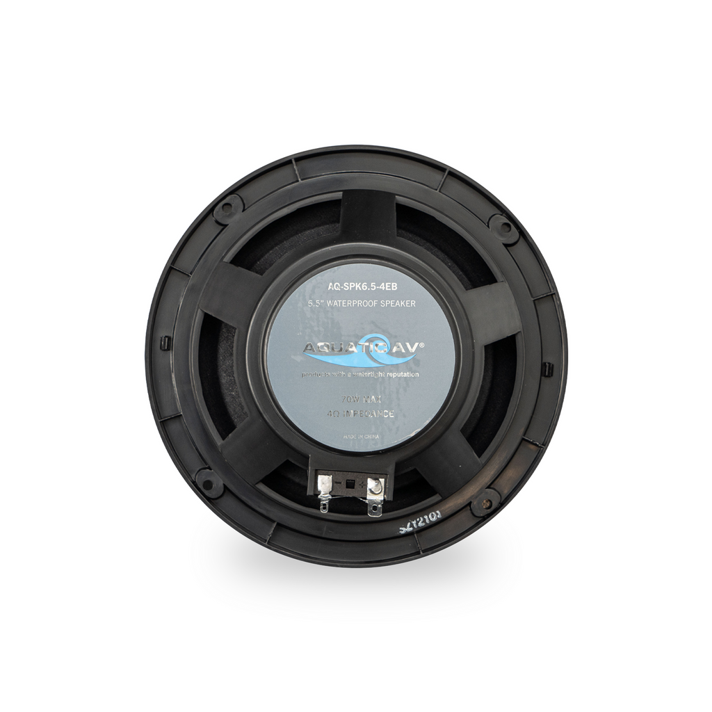 Aquatic AV GP100B Marine Stereo Kit: GP1 Bluetooth Gauge Stereo and 1 pair of Black 6.5" Marine Speakers