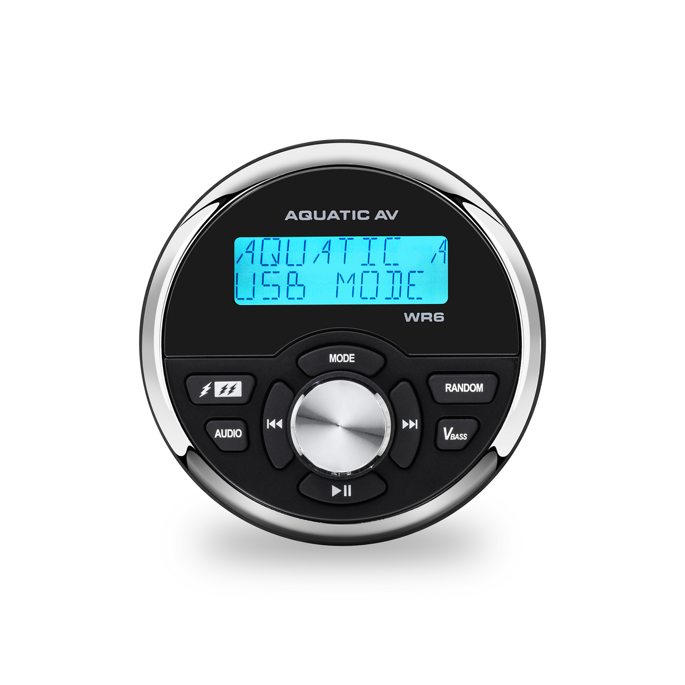 Aquatic AV WR6 Wired 2-Way Remote Control for 6-Series Marine Stereos, Backlit LCD, IP65 Waterproof, Black, 92mm Diameter (WR600)