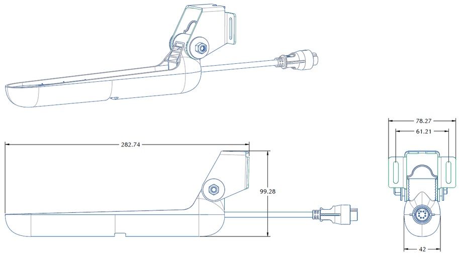 Lowrance Tripleshot 8-Pin Transom-Mount Transducer with 20' Cable for Eagle Units (000-16285-001)