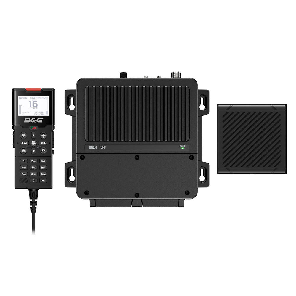 B&G V100 VHF Black Box Radio System with Handset, Speaker, and NMEA 0183/NMEA 2000 connectivity (000-15644-001)