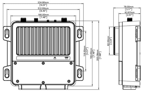 B&G V100 VHF Black Box Radio System with Handset, Speaker, and NMEA 0183/NMEA 2000 connectivity (000-15644-001)