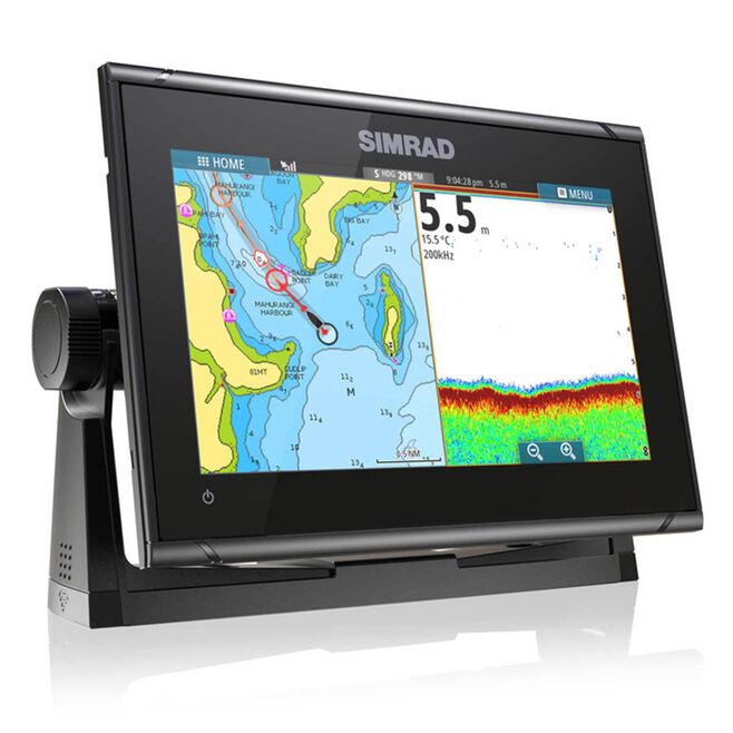 Simrad GO9 XSE Chartplotter/Fishfinder with MED/HI Downscan Transom-Mount Transducer and C-MAP Discover Chart (000-13211-002)