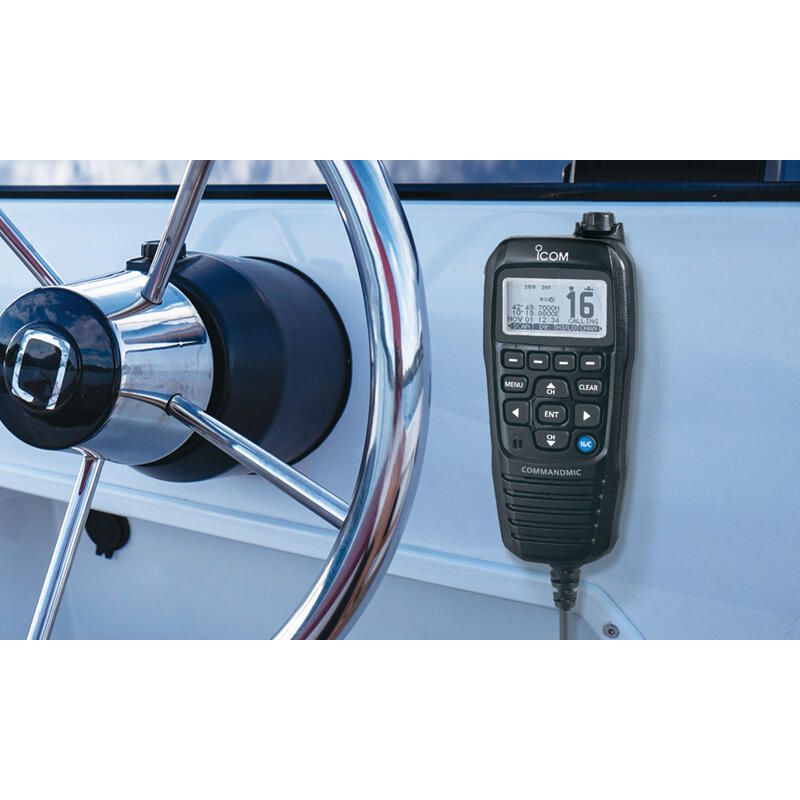 Icom M510BB Black Box High-Performance Extendable VHF & AIS Marine Tranceiver with Black CommandMic and 3 CommandMic Ports (M510BB 21 USA)