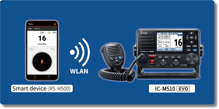 Icom M510 EVO VHF, AIS, Wi-Fi Marine Transceiver with Black HM-205RB Speaker Microphone (M510 PLUS EVO 51 USA)