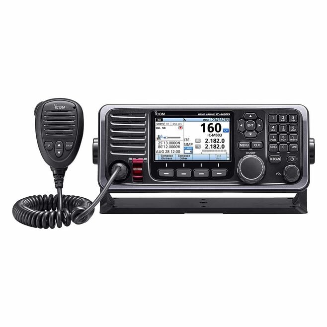 Icom IC-M803 Recreational SSB Radio GPS/GLONASS/SBAS Receiver with DSC, 4.3" Color TFT Display, and Microphone (M803)