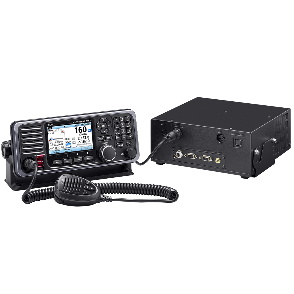 Icom IC-M803 Recreational SSB Radio GPS/GLONASS/SBAS Receiver with DSC, 4.3" Color TFT Display, and Microphone (M803)