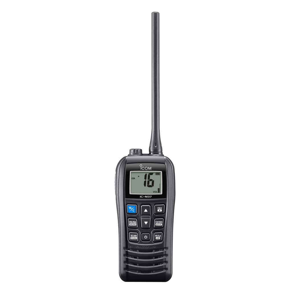 Icom M37 Floating 6W Handheld VHF Marine Radio with Float'n Flash (M37 31 USA)