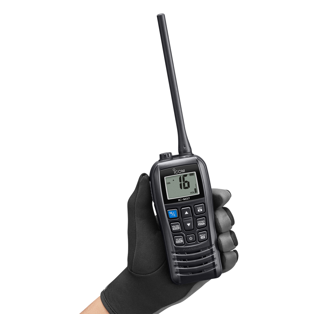 Icom M37 Floating 6W Handheld VHF Marine Radio with Float'n Flash (M37 31 USA)