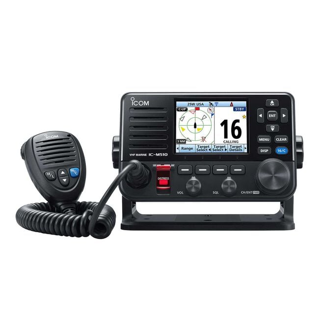 Icom IC-M510 PLUS VHF & AIS Marine Transceiver with Black HM-205RB Speaker Microphone (M510 PLUS 21 USA)