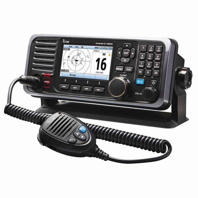 Icom IC-M605 25W Fixed Mount VHF & AIS Marine Transceiver with GNSS GPS/GLONASS/SBAS and 4.3" Color Display (M605 41 USA)