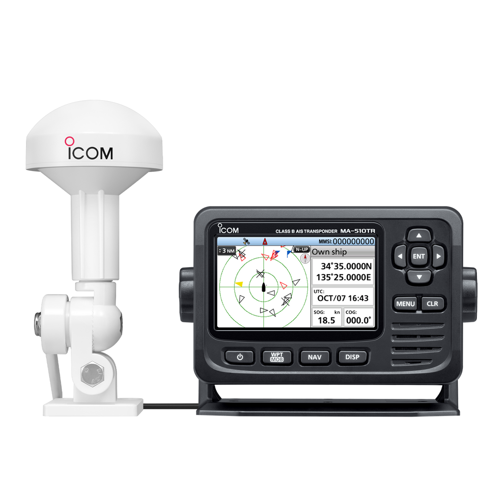 Icom MA-510TR Class B AIS Transponder with 4.3" Wide View Color TFT LCD Display and GPS Antenna (MA510TR 13)