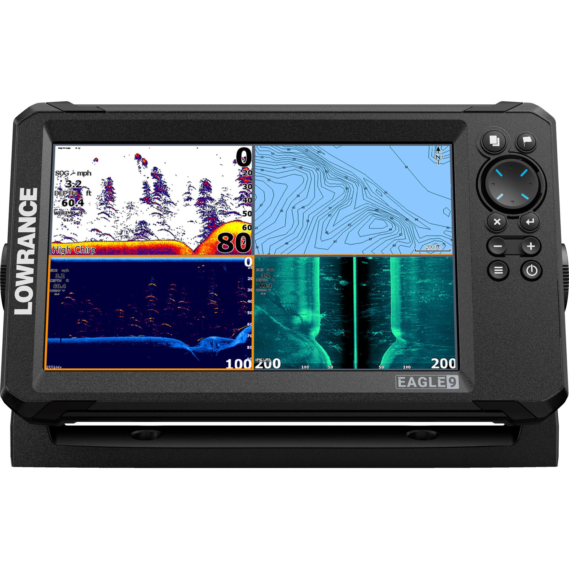 Lowrance Eagle 9 with TripleShot Transom-Mount Transducer and Inland Charts (000-16126-001)