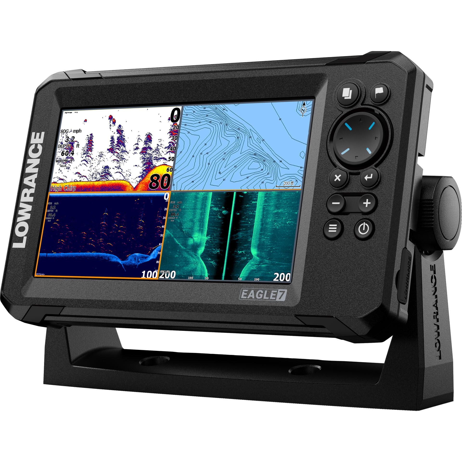 Lowrance Eagle 7 with TripleShot Transom-Mount Transducer and U.S. Inland Charts (000-16120-001)