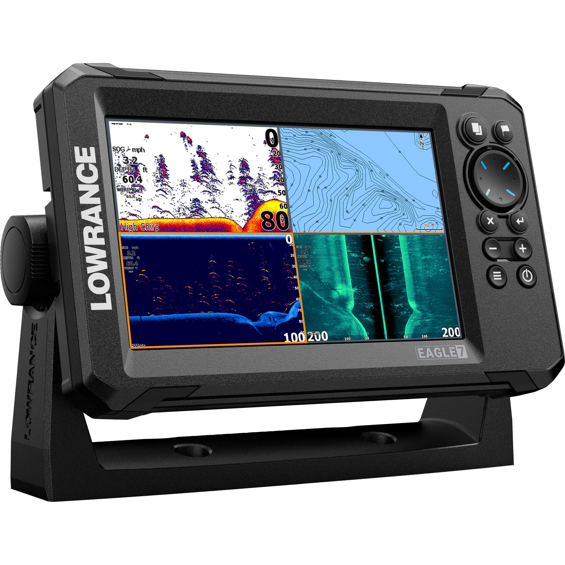 Lowrance Eagle 7 with SplitShot Transom-Mount Transducer and Discover OnBoard Chart (000-16227-001)