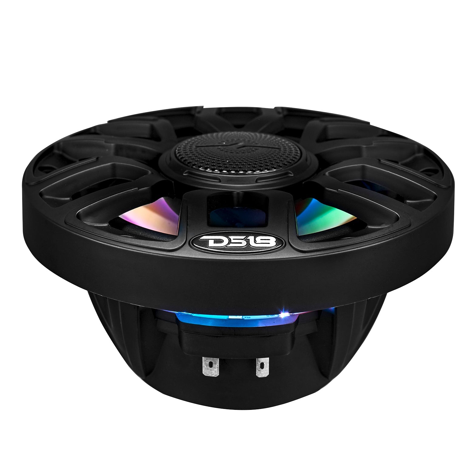 DS18 6.5" 2-Way Coaxial Marine Speakers with Digital LED Lights and Bullet Tweeter - Black - 150W, 4-Ohm (NXL-IQ6/BK)