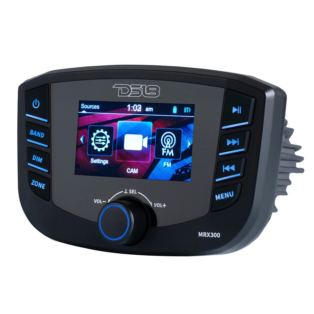 DS18 Marine Headunit TFT Screen - 3 Zones - 4V Output - Bluetooth - RDS 4x50 Watts (MRX300)