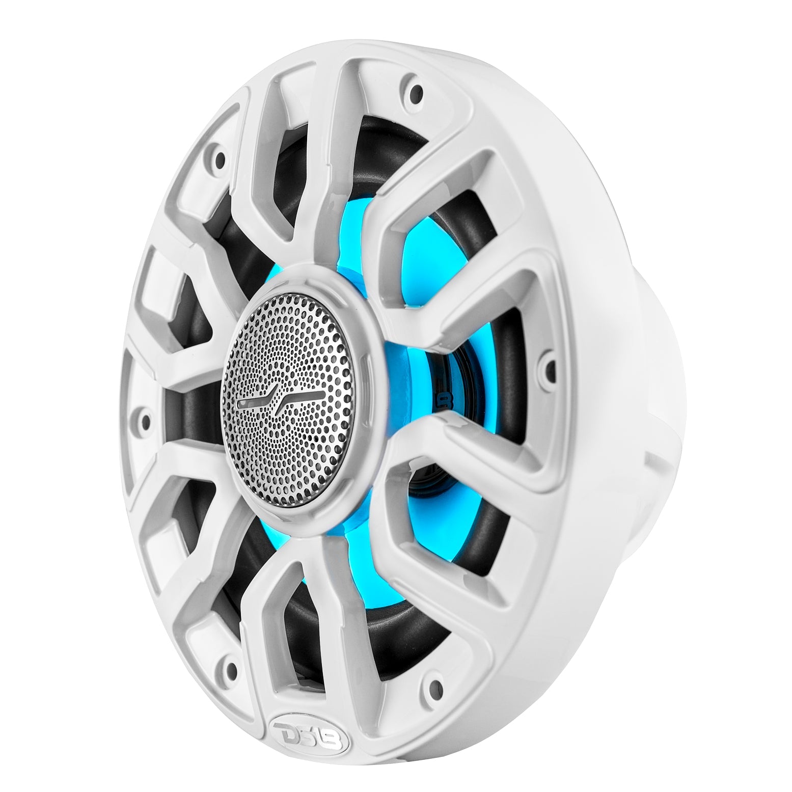 DS18 6.5" 2-Way Coaxial Marine Speakers with Digital LED Lights and Bullet Tweeter - White - 150W, 4-Ohm (NXL-IQ6/WH)