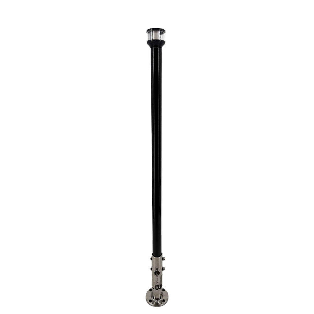 Seaview 24" Manually Folding Light Post with 316 Stainless Steel Base & LTBLED12C5 Navigation Light - Black (SVMHB124LEDSSB)