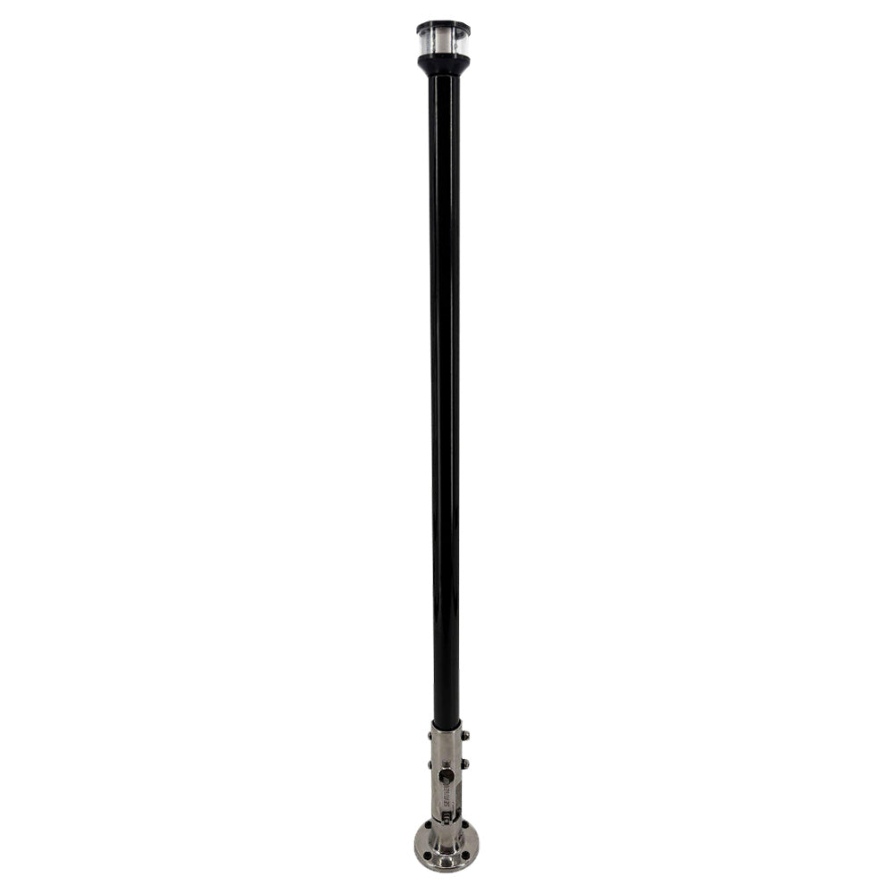 Seaview 36" Manually Folding Light Post with 316 Stainless Steel Base & LTBLED12C5 Navigation Light - Black (SVMHB136LEDSSB)