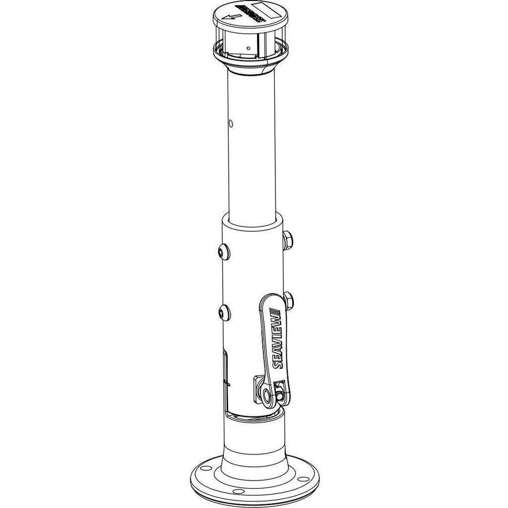 Seaview 12" Manually Folding Light Post with 316 Stainless Steel Base & LTBLED12C5 Navigation Light - White (SVMHB112LEDSSW)