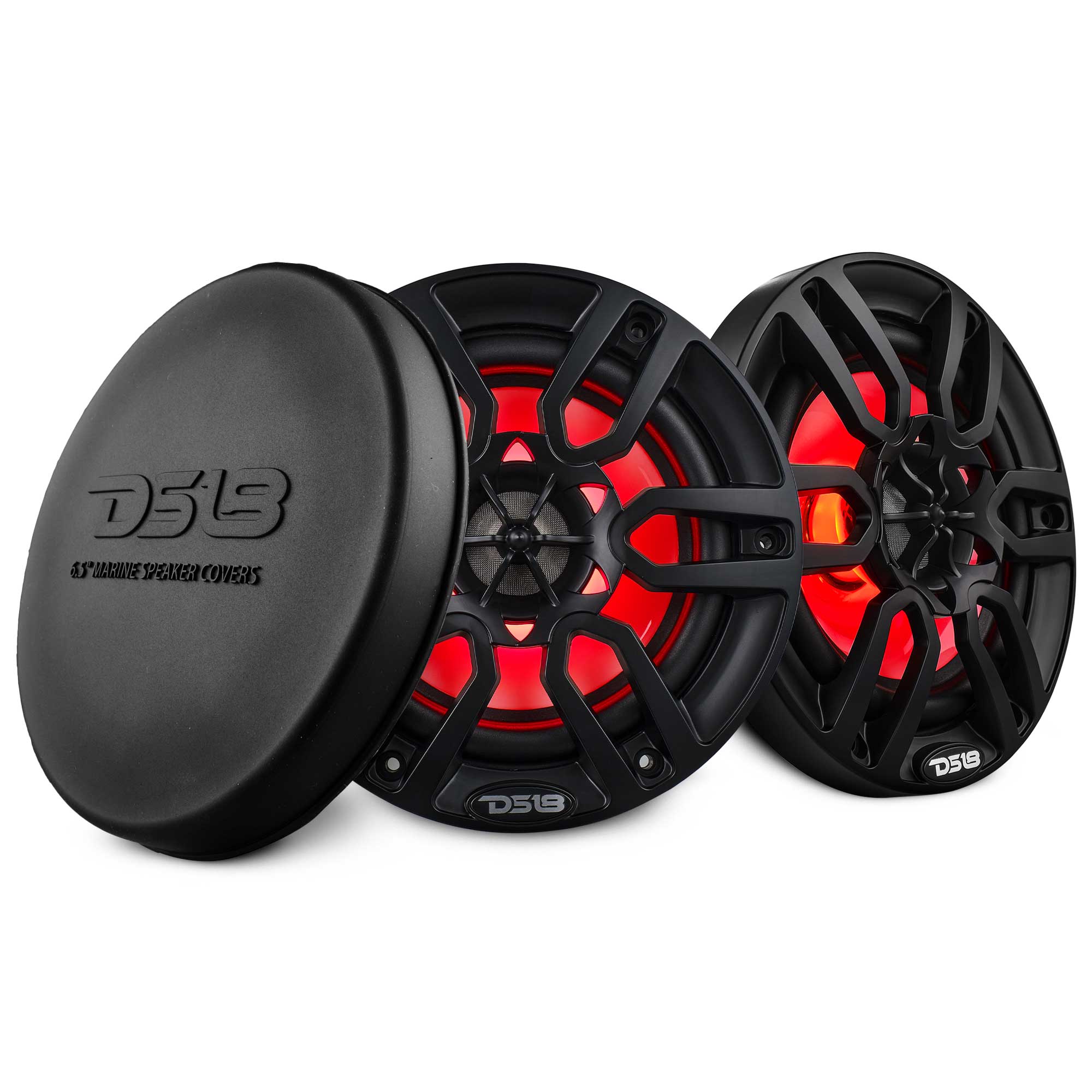 DS18 HYDRO 6.5" 2-Way Marine Speakers with RBG LED Lights 300W - Matte Black (NXL-6/BK)