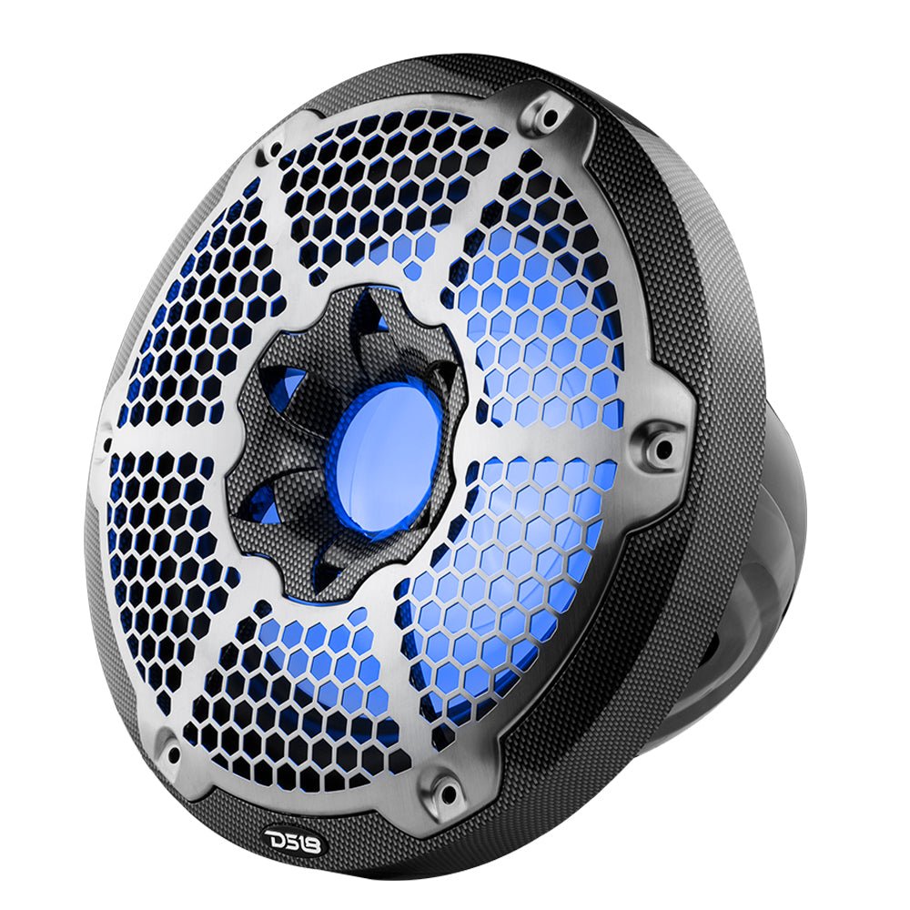 DS18 HYDRO 10" Subwoofer with RGB Lights - 600W - Carbon Fiber (CF-10SUB)