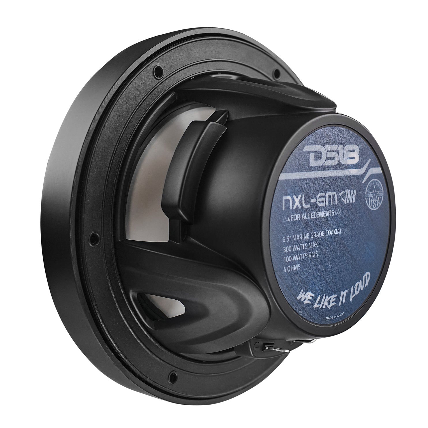DS18 New Edition HYDRO 6.5" 2-Way Marine Speakers with RGB LED Lighting 300W - Black (NXL-6M/BK)