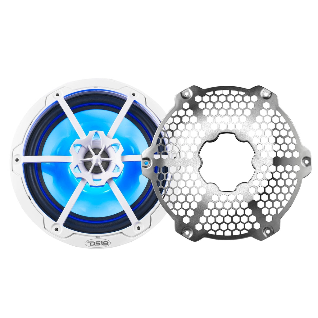 DS18 New Edition HYDRO 8" 2-Way Marine Speakers with RGB LED Lighting 375W - White (NXL-8M/WH)