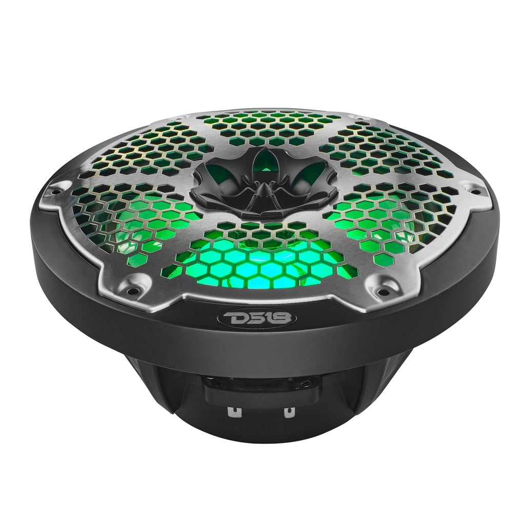 DS18 New Edition HYDRO 8" 2-Way Marine Speakers with RGB LED Lighting 375W - Black (NXL-8M/BK)