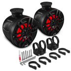 DS18 HYDRO 8" Compact Wakeboard Pod Tower with RGB Light - 375W - Black Carbon Fiber (CF-PS8)