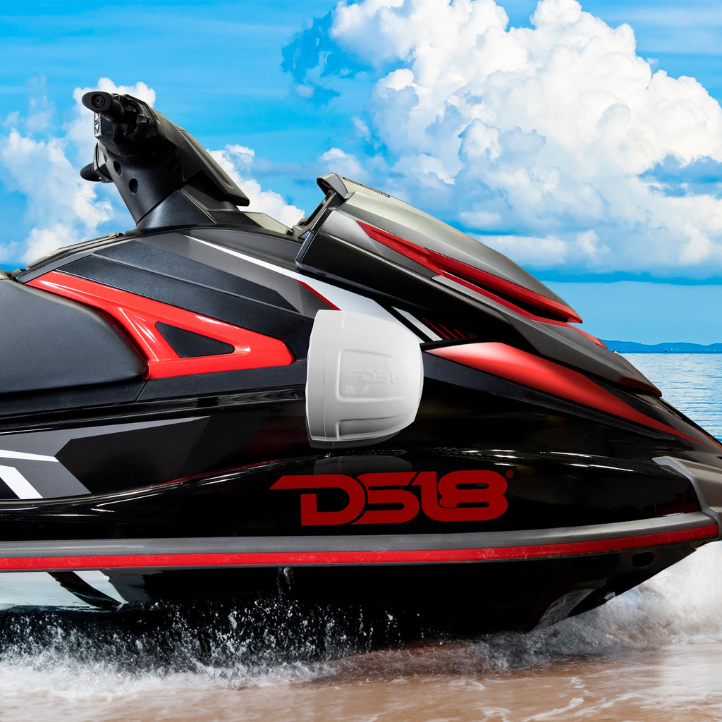 DS18 HYDRO 8" Compact Wakeboard Pod Tower with RGB Light - 375W - Black Carbon Fiber (CF-PS8)