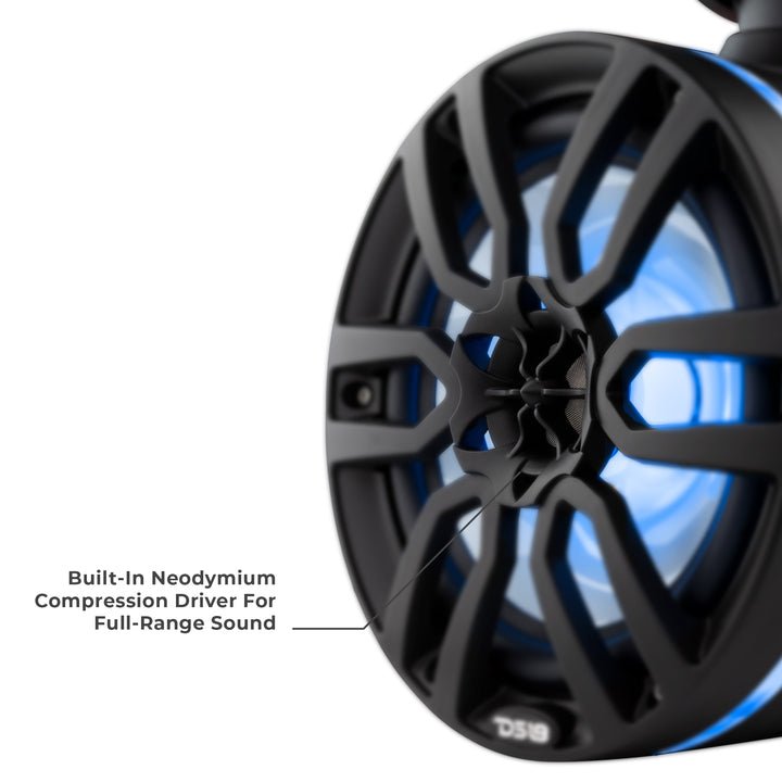 DS18 X Series HYDRO 8" Wakeboard Pod Tower Speaker with RGB LED Light - 375W - Matte Black (NXL-X8TP/BK)