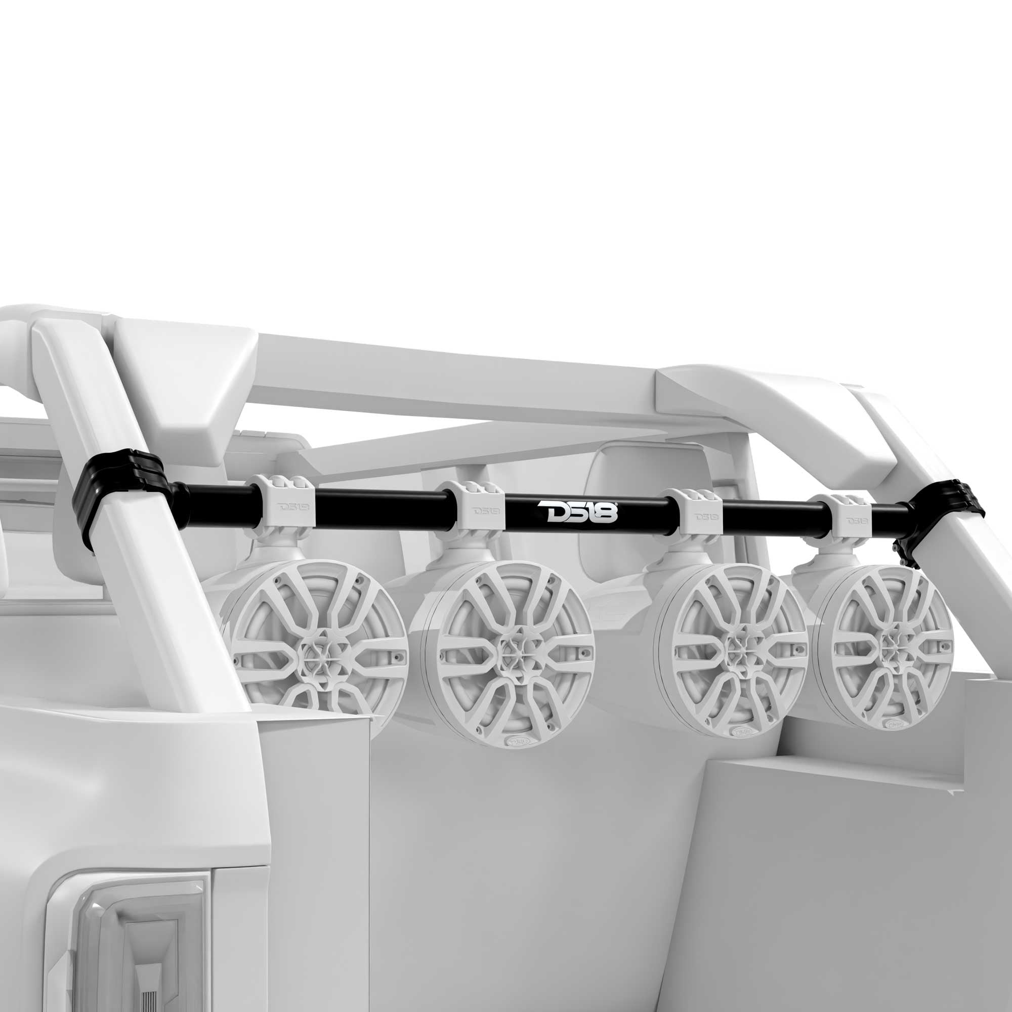 DS18 8" Neodymium Marine Towers with Built-in Passive Radiator, 1" Driver and RGB LED Light - Black (NXL-X8TPNEO/BK)